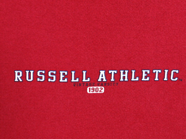 00s ラッセル プリント スウェット フード パーカー メンズ レディース XL オールド プルオーバー トレーナー RUSSELL 大きいサイズ レッド