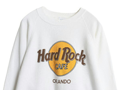 90s USA製 ハードロックカフェ プリント スウェット メンズ レディース XL / オールド トレーナー 裏起毛 大きいサイズ 企業物 当時物 白