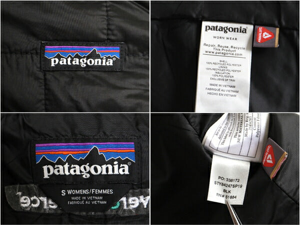 19年製 パタゴニア ナノ パフ ベスト レディース S / Patagonia 中綿 ナイロン キルティング フルジップ アウトドア パッカブル 重ね着 黒