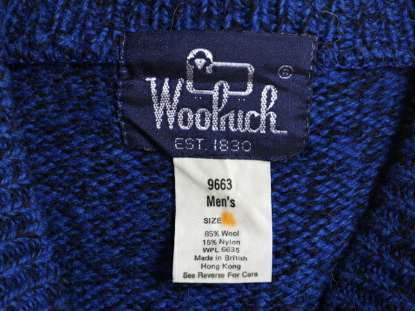 80s ウールリッチ ヘンリーネック ボーダー ニット セーター メンズ M / 80年代 旧タグ ヴィンテージ Woolrich ウール モックネック ブルー