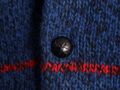 80s ウールリッチ ヘンリーネック ボーダー ニット セーター メンズ M / 80年代 旧タグ ヴィンテージ Woolrich ウール モックネック ブルー