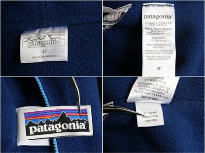 パタゴニア シンチラ フリース カーディガン キッズ 4歳 100cm / 08年製 Patagonia ジャケット 子供用 フルジップ フード パーカー ブルー