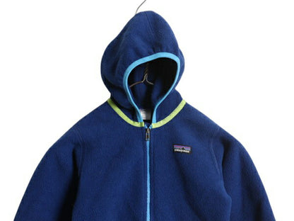 パタゴニア シンチラ フリース カーディガン キッズ 4歳 100cm / 08年製 Patagonia ジャケット 子供用 フルジップ フード パーカー ブルー