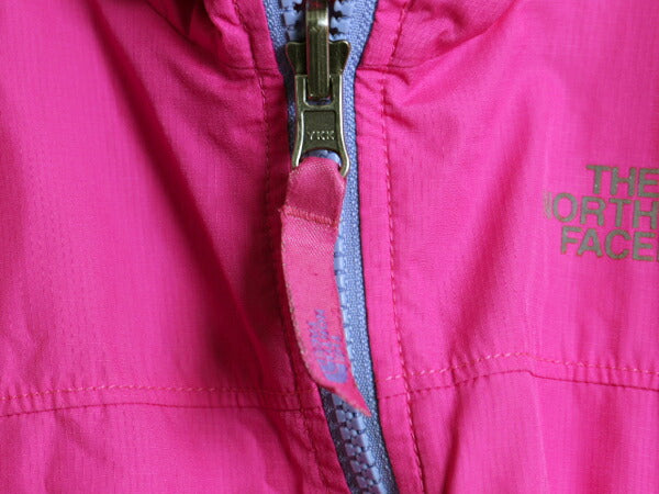 ノースフェイス リバーシブル パーカー ジャケット ベビー 90cm 古着 The North Face ベビー用 フリース ボーダー ナイロン ピンク フード