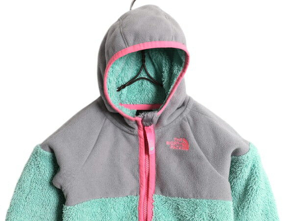 ノースフェイス フード付き フリース ジャケット キッズ ベビー 70cm 程 古着 ベビー用 子供服 ボア パイル フルジップ 子供用 アウトドア