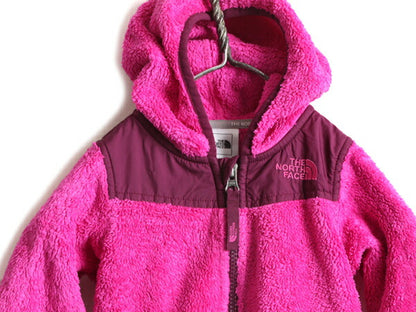 ベビー 70-80cm 程■ ノースフェイス 毛長 フリース ナイロン 切替 ジャケット ( 12-18M ) The North Face フードパーカー ブルゾン ピンク