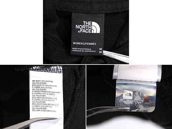 ノースフェイス プリント スウェット フード パーカー レディース M / The North Face プルオーバー 裏起毛 トレーナー アウトドア 薄手 黒