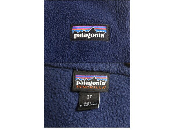 パタゴニア シンチラ フリース ベスト キッズ ベビー 80cm 程/ 18年製 Patagonia 赤ちゃん フルジップ 重ね着 前開き ハイネック ネイビー