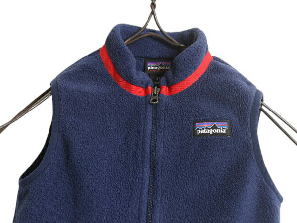 パタゴニア シンチラ フリース ベスト キッズ ベビー 80cm 程/ 18年製 Patagonia 赤ちゃん フルジップ 重ね着 前開き ハイネック ネイビー