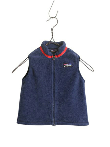 パタゴニア シンチラ フリース ベスト キッズ ベビー 80cm 程/ 18年製 Patagonia 赤ちゃん フルジップ 重ね着 前開き ハイネック ネイビー