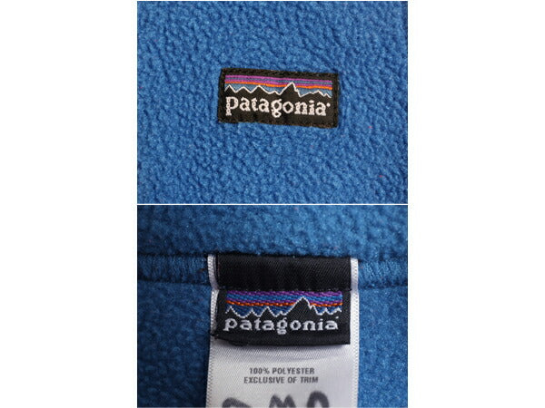 00s パタゴニア シンチラ フリース ベスト ベビー 12M 80cm 程/ 00年製 Patagonia 赤ちゃん フルジップ 重ね着 前開き ハイネック ブルー