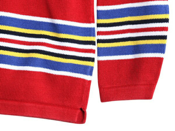 90s LAUREN ラルフローレン ボートネック ボーダー ニット セーター レディース M オールド ポロ 長袖ニット カットソー 総柄 マルチカラー