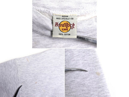 90s ハードロックカフェ スウェット メンズ レディース M 古着 90年代 Hard Rock CAFE ロゴ刺繍 企業物 ヘビーウェイト トレーナー グレー