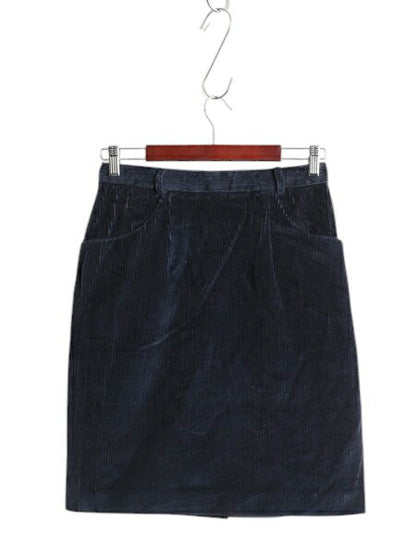 70s USA製 ブルックスブラザーズ 太畝 コーデュロイ タイト スカート レディース XS 程 / 70年代 ヴィンテージ BROOKS BROTHERS タック 紺