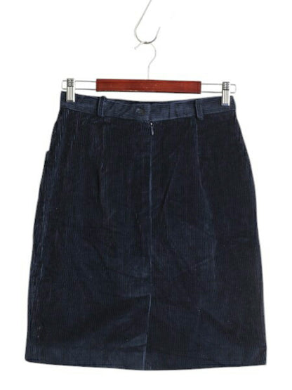 70s USA製 ブルックスブラザーズ 太畝 コーデュロイ タイト スカート レディース XS 程 / 70年代 ヴィンテージ BROOKS BROTHERS タック 紺