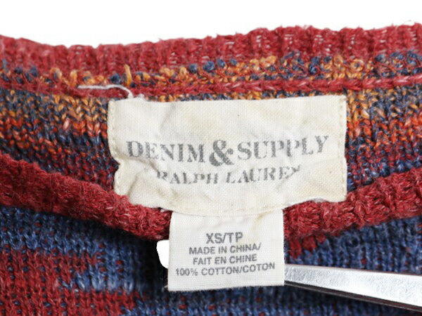 デニム&サプライ ラルフローレン ネイティブ ニット セーター レディース XS / ポロ DENIM&SUPPLY 薄手 カットソー コットン マルチカラー