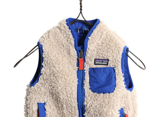 パタゴニア レトロX フリース ベスト キッズ ベビー 2歳 90cm 程 17年製 Patagonia アウトドア ボア パイル フルジップ 毛長 ポケット付き