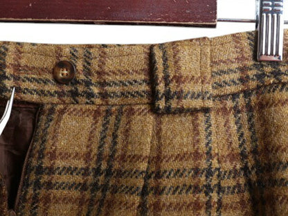 70s USA製 ブルックスブラザーズ ウール チェック タイト スカート レディース XS 古着 ヴィンテージ BROOKS BROTHERS ひざ丈 ライナー付き