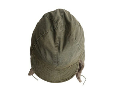 50s 米軍実物 US ARMY M-Q1 フィールド パイル キャップ 実寸 57cm M 程/ 帽子 50年代 ヴィンテージ ミリタリー 耳当て付き 裏ボア カーキ
