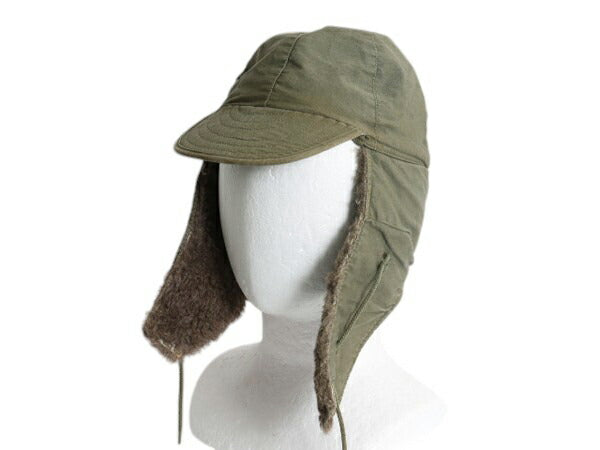 50s 米軍実物 US ARMY M-Q1 フィールド パイル キャップ 実寸 57cm M 程/ 帽子 50年代 ヴィンテージ ミリタリー 耳当て付き 裏ボア カーキ