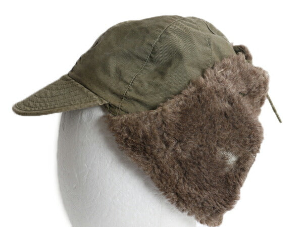 50s 米軍実物 US ARMY M-Q1 フィールド パイル キャップ 実寸 57cm M 程/ 帽子 50年代 ヴィンテージ ミリタリー 耳当て付き 裏ボア カーキ
