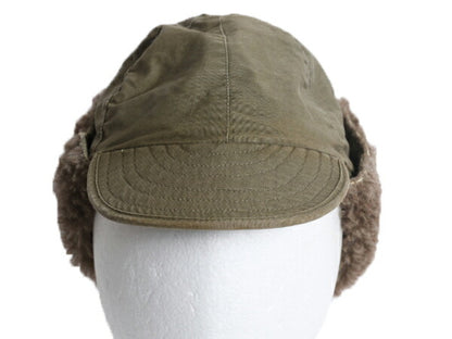 50s 米軍実物 US ARMY M-Q1 フィールド パイル キャップ 実寸 57cm M 程/ 帽子 50年代 ヴィンテージ ミリタリー 耳当て付き 裏ボア カーキ