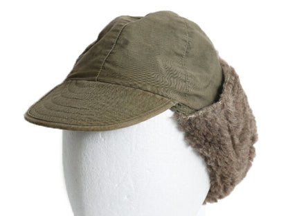 50s 米軍実物 US ARMY M-Q1 フィールド パイル キャップ 実寸 57cm M 程/ 帽子 50年代 ヴィンテージ ミリタリー 耳当て付き 裏ボア カーキ