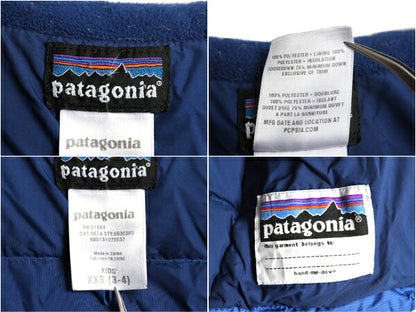 パタゴニア ダウン ジャケット キッズ ベビー XXS 90cm 100cm 古着 10年製 Patagonia 子供用 ナイロン ジャケット ブルゾン 600フィル 子供