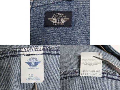 90s USA製 ドッカーズ リーバイス デニム スラックス パンツ レディース M 古着 オールド タック入り ジーンズ 濃紺 ハイウエスト ゆったり