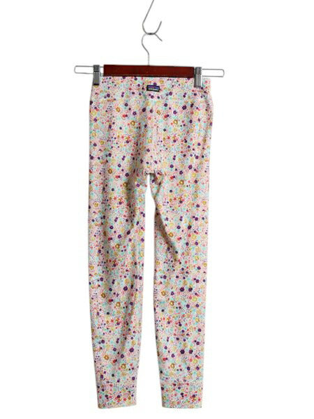 パタゴニア キャプリーン レギンス キッズ ガールズ M 古着 アウトドア 花柄 タイツ スパッツ ストレッチ インナー パンツ 子ども ボトムス