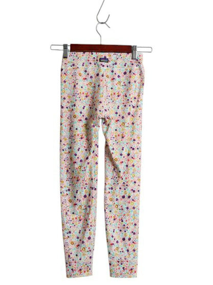 パタゴニア キャプリーン レギンス キッズ ガールズ M 古着 アウトドア 花柄 タイツ スパッツ ストレッチ インナー パンツ 子ども ボトムス