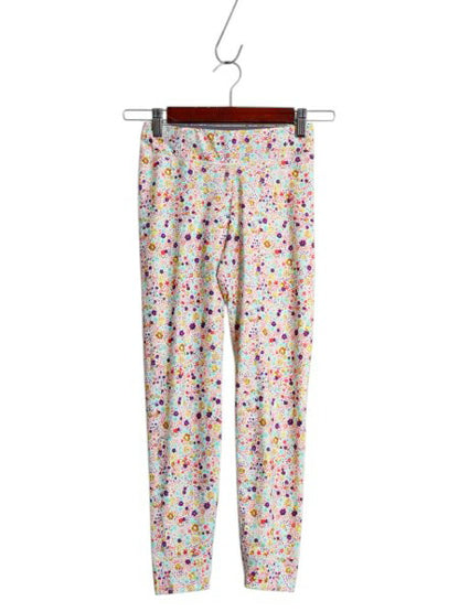 パタゴニア キャプリーン レギンス キッズ ガールズ M 古着 アウトドア 花柄 タイツ スパッツ ストレッチ インナー パンツ 子ども ボトムス