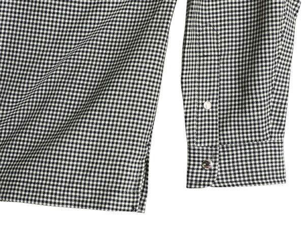 00s ローレン ラルフローレン チェック シャツ ジャケット レディース M サマー ウール 千鳥格子 長袖シャツ ボックス きれいめ カジュアル