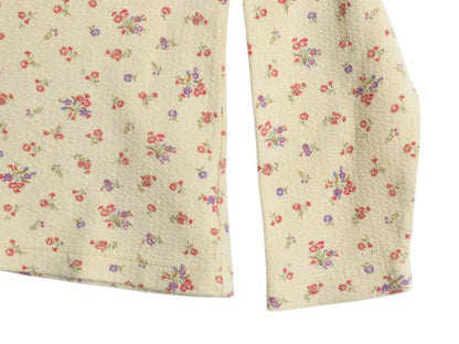 90's エルエルビーン 織柄入り 長袖 Tシャツ レディース M / オールド コットン 花柄 カットソー ロンT アンダーシャツ インナー ゆったり