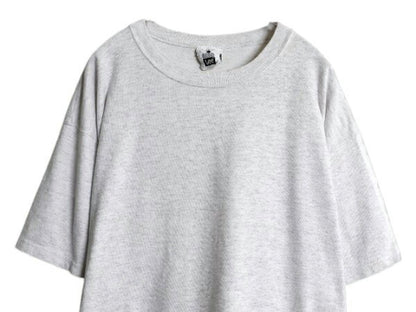 90s USA製 企業 ロゴ プリント 半袖 Tシャツ メンズ L オールド コットン ヘビーウェイト カットソー シンプル 当時物 ワンポイント グレー