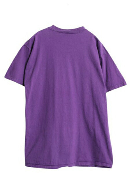 90s USA製 ラッセル ポケット付き 無地 半袖 Tシャツ メンズ レディース L / オールド ヘビーウェイト ポケT カットソー ブランク パープル