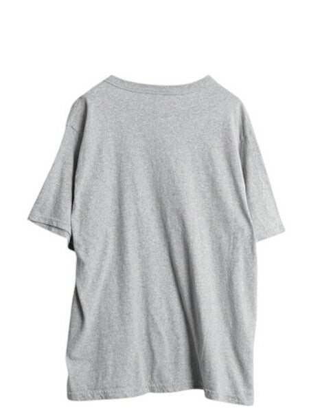 90s チャンピオン 2段 カレッジ プリント 半袖 Tシャツ メンズ L / 古着 オールド ヘビーウェイト カットソー 目付き スポーツ ゆったり 灰