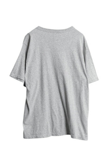 90s チャンピオン 2段 カレッジ プリント 半袖 Tシャツ メンズ L / 古着 オールド ヘビーウェイト カットソー 目付き スポーツ ゆったり 灰