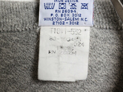 90s チャンピオン 2段 カレッジ プリント 半袖 Tシャツ メンズ L / 古着 オールド ヘビーウェイト カットソー 目付き スポーツ ゆったり 灰