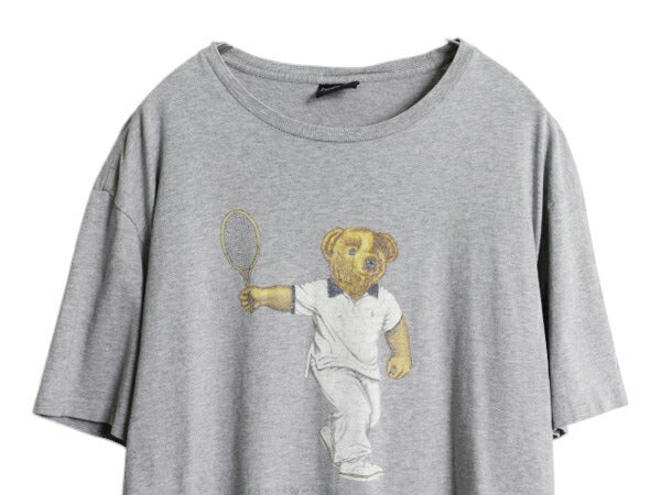 00s ポロベア ポロ ラルフローレン プリント 半袖 Tシャツ メンズ L / オールド キャラクター カットソー コットン プリントT シンプル 灰