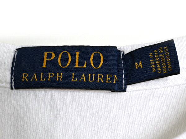 ポロ ラルフローレン プリント 半袖 Tシャツ メンズ レディース M カットソー シングルステッチ オリンピック 星条旗 アメリカ代表 限定 白