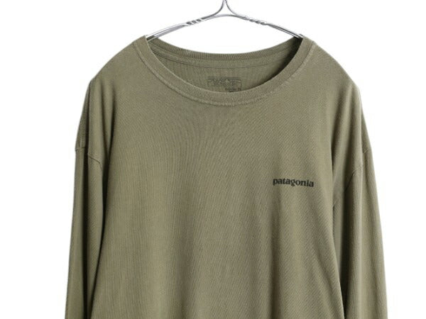 USA製 パタゴニア 両面 プリント 長袖 Tシャツ メンズ XL 15年製 ロンT フィッツロイ トラウト カットソー グラフィック バックプリント 緑
