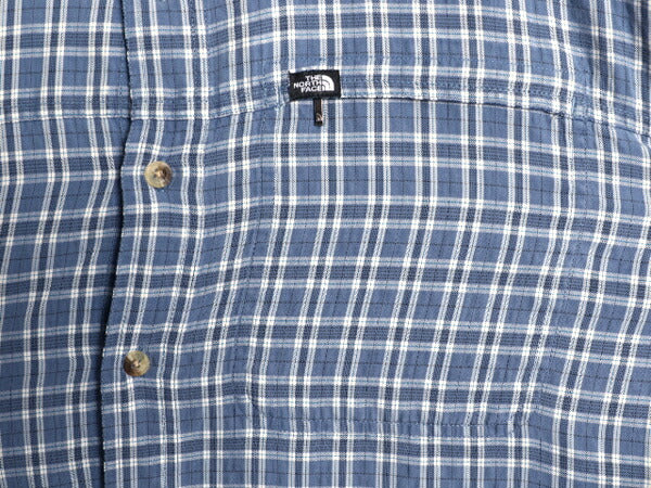 ノースフェイス チェック 長袖 シャツ メンズ XL 古着 長袖シャツ ポケット付き ワンポイント マルチカラー MODAL 大きいサイズ カジュアル