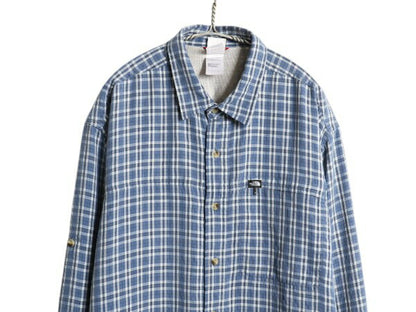 ノースフェイス チェック 長袖 シャツ メンズ XL 古着 長袖シャツ ポケット付き ワンポイント マルチカラー MODAL 大きいサイズ カジュアル