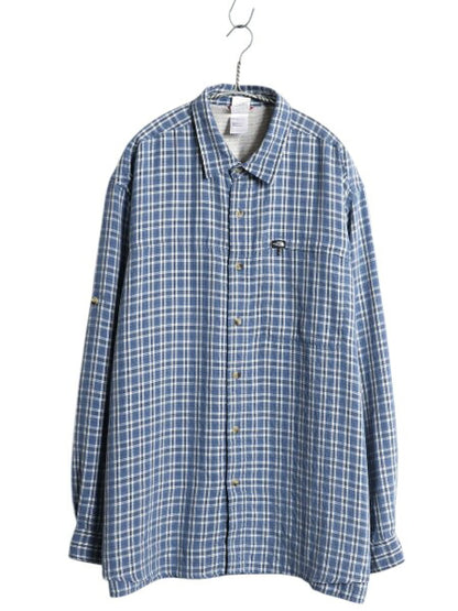 ノースフェイス チェック 長袖 シャツ メンズ XL 古着 長袖シャツ ポケット付き ワンポイント マルチカラー MODAL 大きいサイズ カジュアル