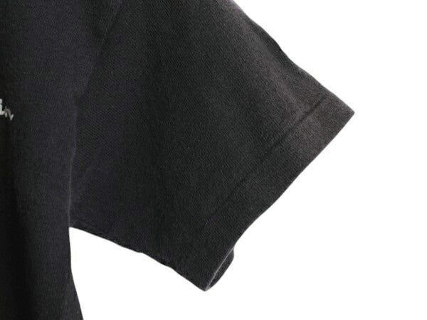 80s USA製 チャンピオン 半袖 Tシャツ キッズ S 110cm 程 ヴィンテージ 100% コットン ヘビーウェイト ワンポイント ロゴ 目付き 黒 子供用