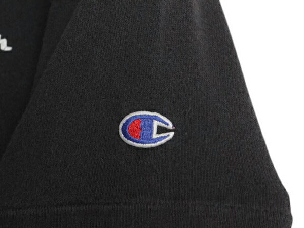 80s USA製 チャンピオン 半袖 Tシャツ キッズ S 110cm 程 ヴィンテージ 100% コットン ヘビーウェイト ワンポイント ロゴ 目付き 黒 子供用