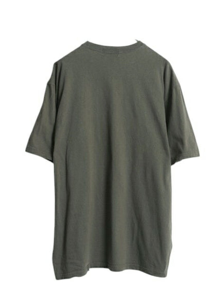 00s USA製 エディーバウアー 無地 半袖 Tシャツ メンズ M / オールド コットン カットソー ヘビーウェイト シンプル ゆったり ブランク 緑