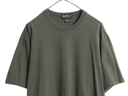 00s USA製 エディーバウアー 無地 半袖 Tシャツ メンズ M / オールド コットン カットソー ヘビーウェイト シンプル ゆったり ブランク 緑