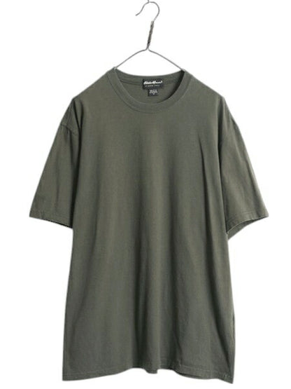 00s USA製 エディーバウアー 無地 半袖 Tシャツ メンズ M / オールド コットン カットソー ヘビーウェイト シンプル ゆったり ブランク 緑